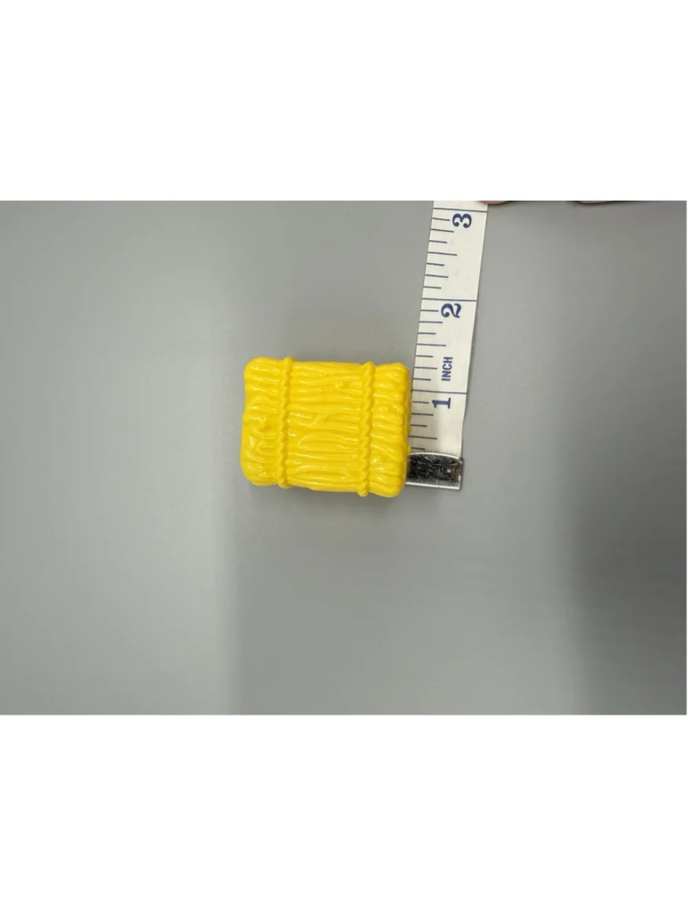 Two Yellow Straw Hay Bale Miniature For Small Toys Plastic
